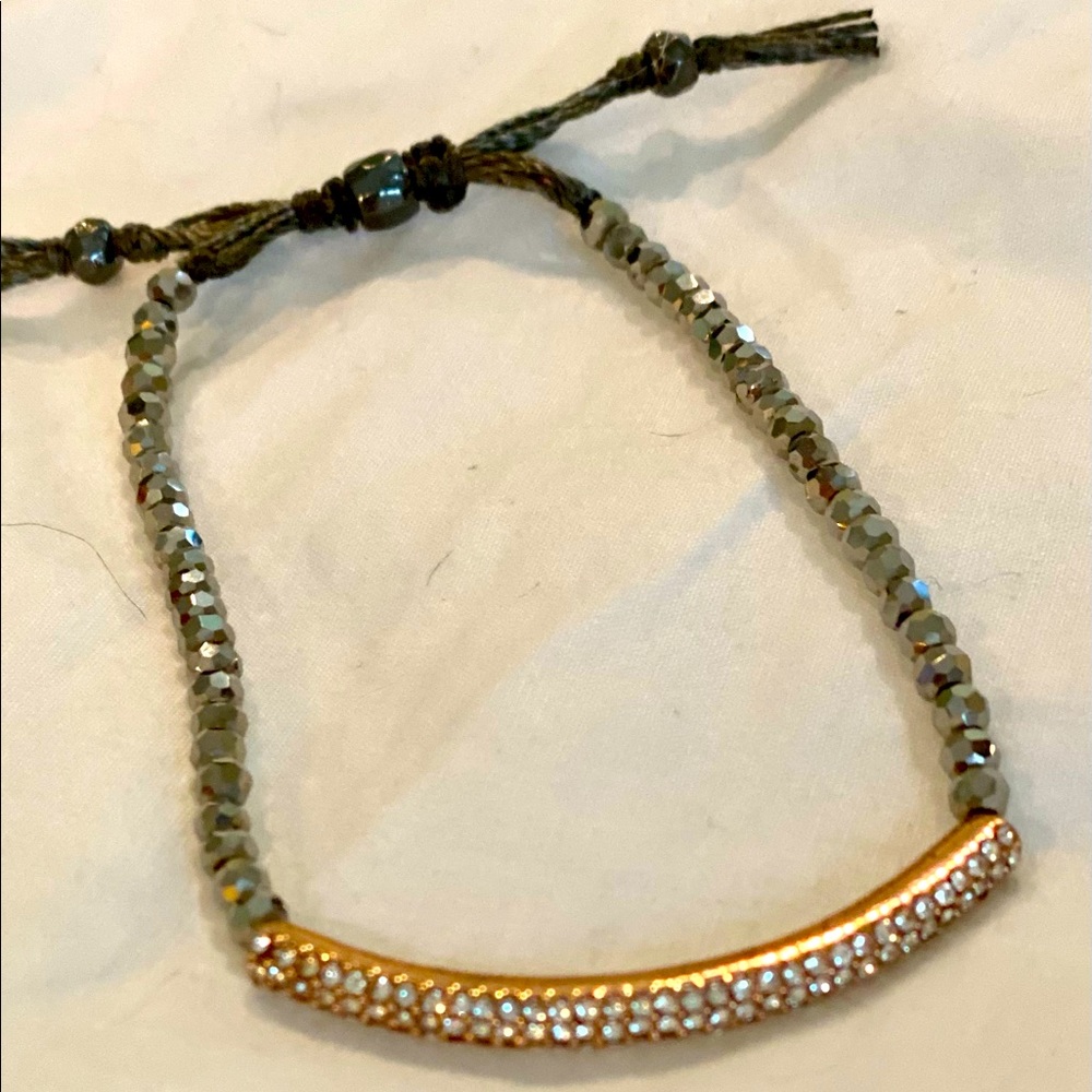 Pavé Crystal Bar Bracelet. Rose Gold finish.